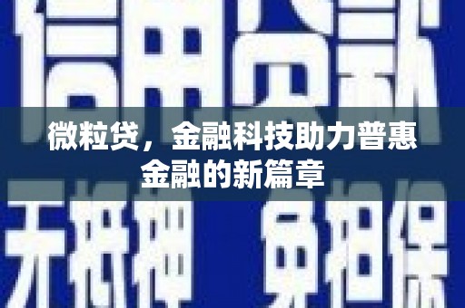 抚远微粒贷，金融科技助力普惠金融的新篇章
