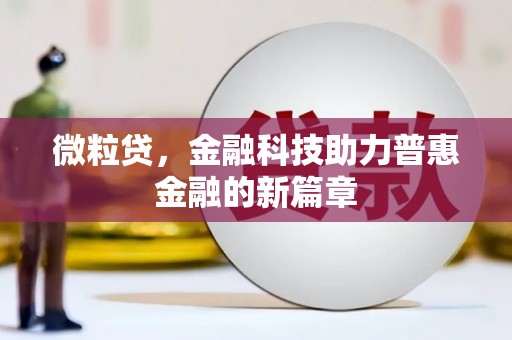 抚远微粒贷，金融科技助力普惠金融的新篇章