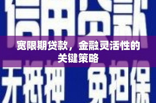 抚远宽限期贷款，金融灵活性的关键策略