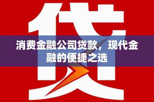 抚远消费金融公司贷款，现代金融的便捷之选