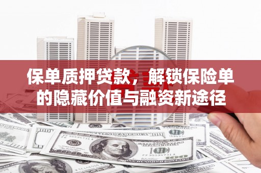 抚远保单质押贷款，解锁保险单的隐藏价值与融资新途径