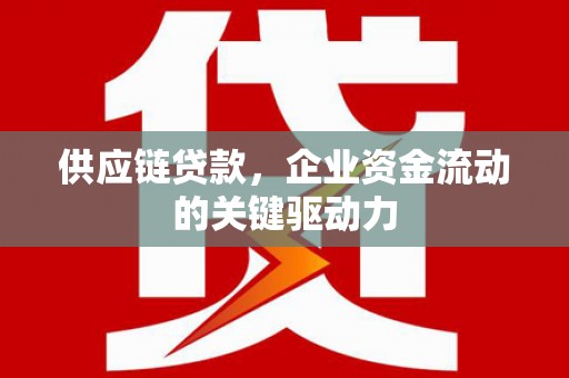 抚远供应链贷款，企业资金流动的关键驱动力