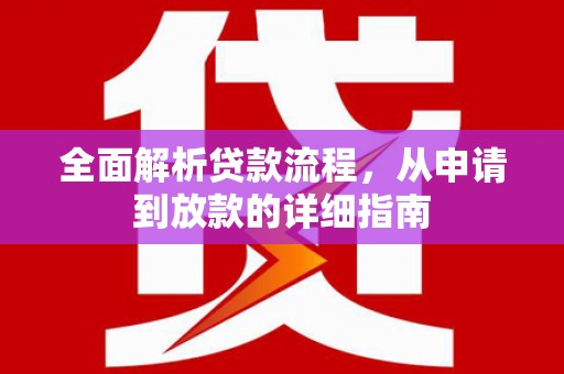 抚远全面解析贷款流程，从申请到放款的详细指南