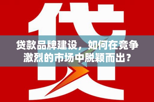 抚远贷款品牌建设，如何在竞争激烈的市场中脱颖而出？