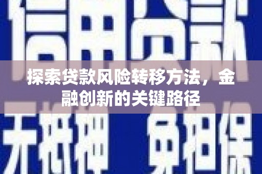 抚远探索贷款风险转移方法，金融创新的关键路径