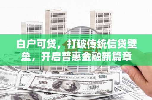 抚远白户可贷，打破传统信贷壁垒，开启普惠金融新篇章