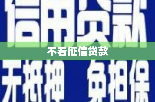 抚远不看征信贷款